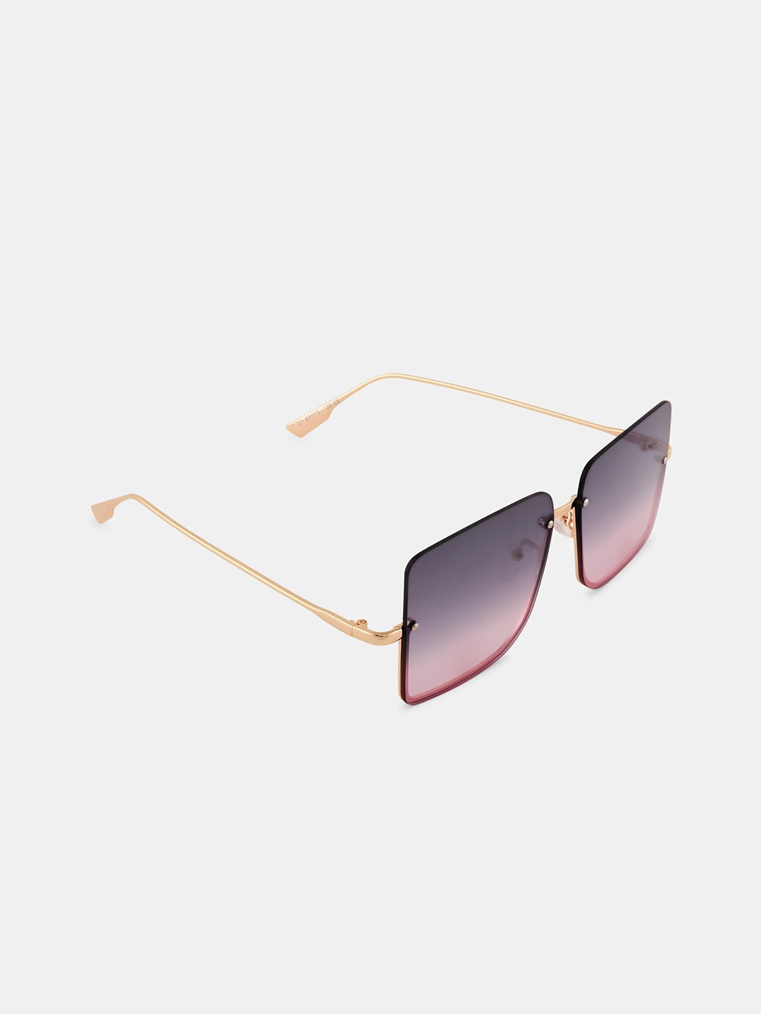 

20Dresses Women Pink Lens & Gold-Toned Rectangle Sunglasses with UV Protected Lens