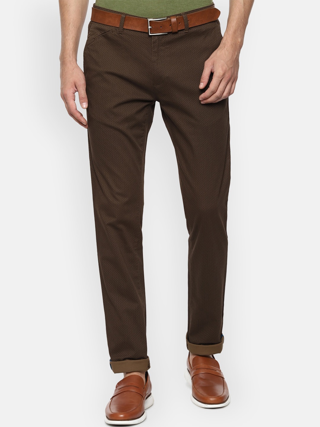 

V Dot Men Brown Slim Fit Trousers