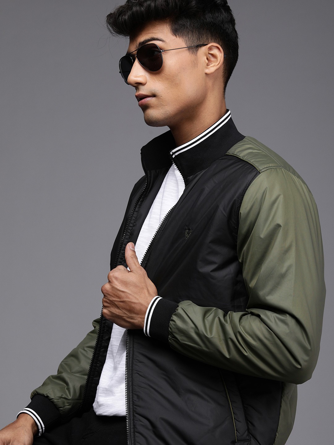 

Allen Solly Sport Men Black Solid Bomber Jacket