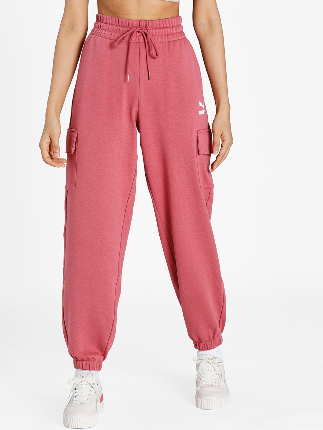 

Puma Women Mauve CLSX Relaxed Fit Cargo Sweat Pants