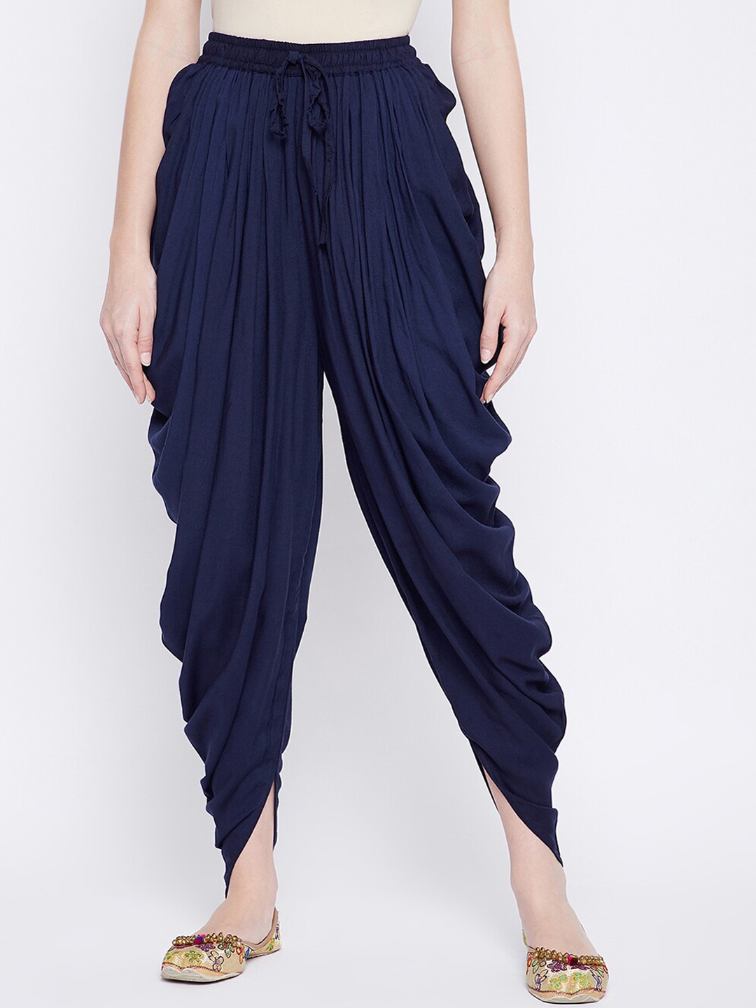 

TULIP 21 Women Navy Blue Solid Dhoti Pants