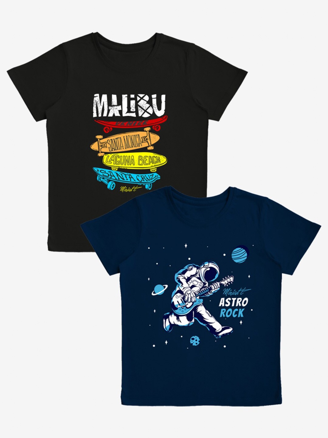 

x2o Boys Navy Pack of 2 Typography Printed Pure Cotton T-shirts, Navy blue
