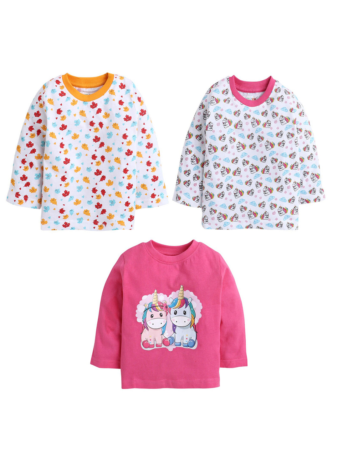 

BUMZEE Girls Pink 3 Printed T-shirt