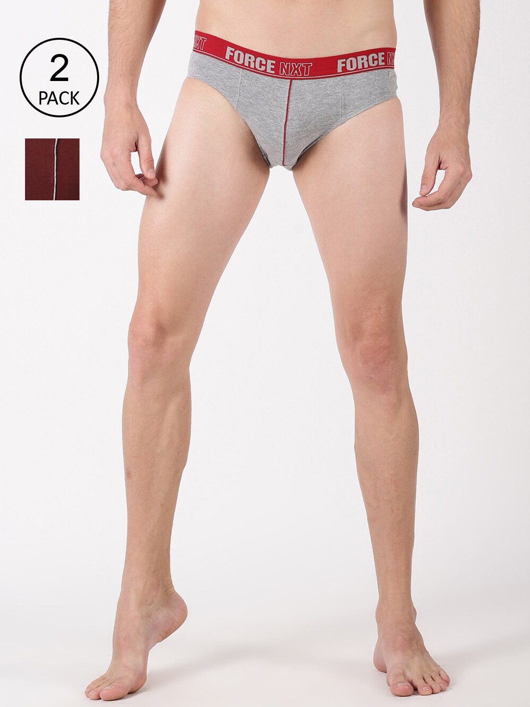 

Force NXT Men Pack Of 2 Assorted Pure Combed Cotton Basic Briefs