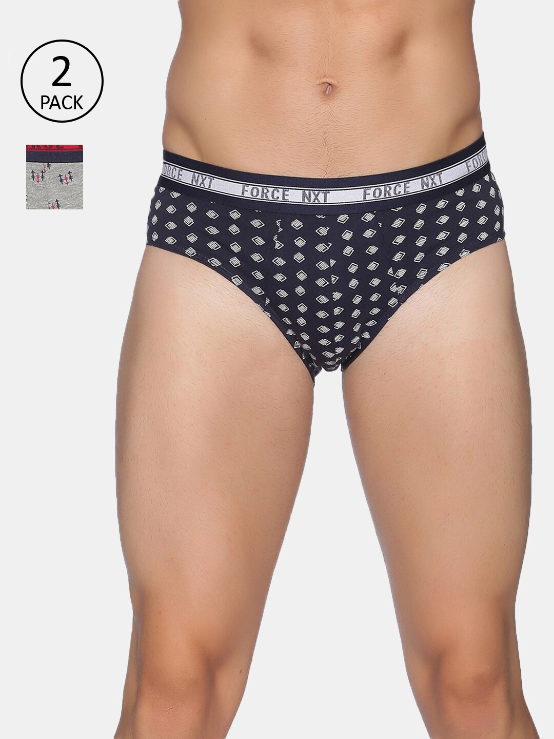

Force NXT Men Pack Of 2 Cotton Basic Briefs MNFF-116-PO2-ASST1, Blue