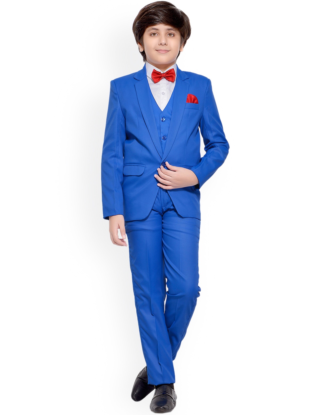 

Jeetethnics Boys Blue Solid 5-Piece Single-Breasted Suit