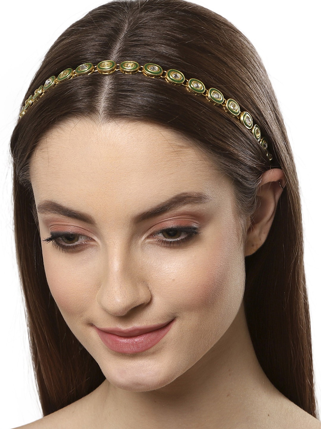 

KARATCART Women Gold-Toned & Green Embellished Hairband