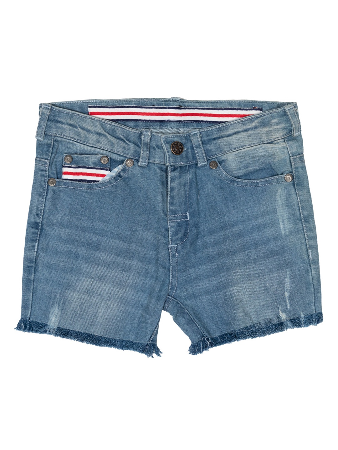 

Nino Bambino Girls Blue Washed Pure Organic Cotton Denim Shorts