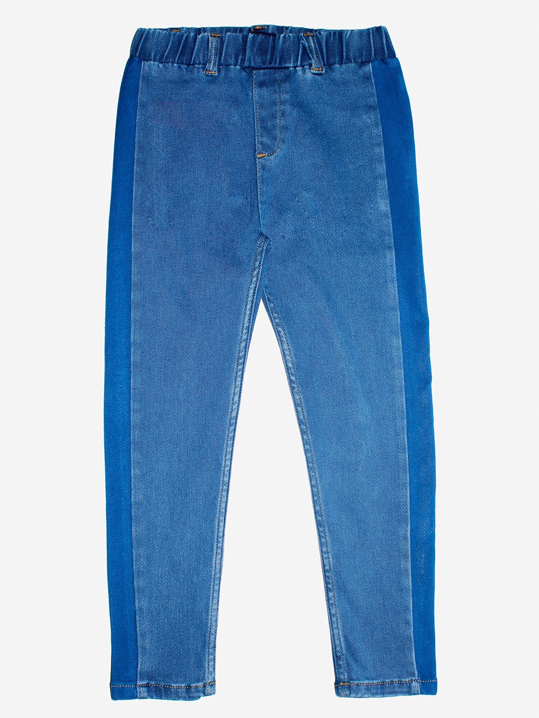 

KiddoPanti Girls Blue Solid Denim Jeggings