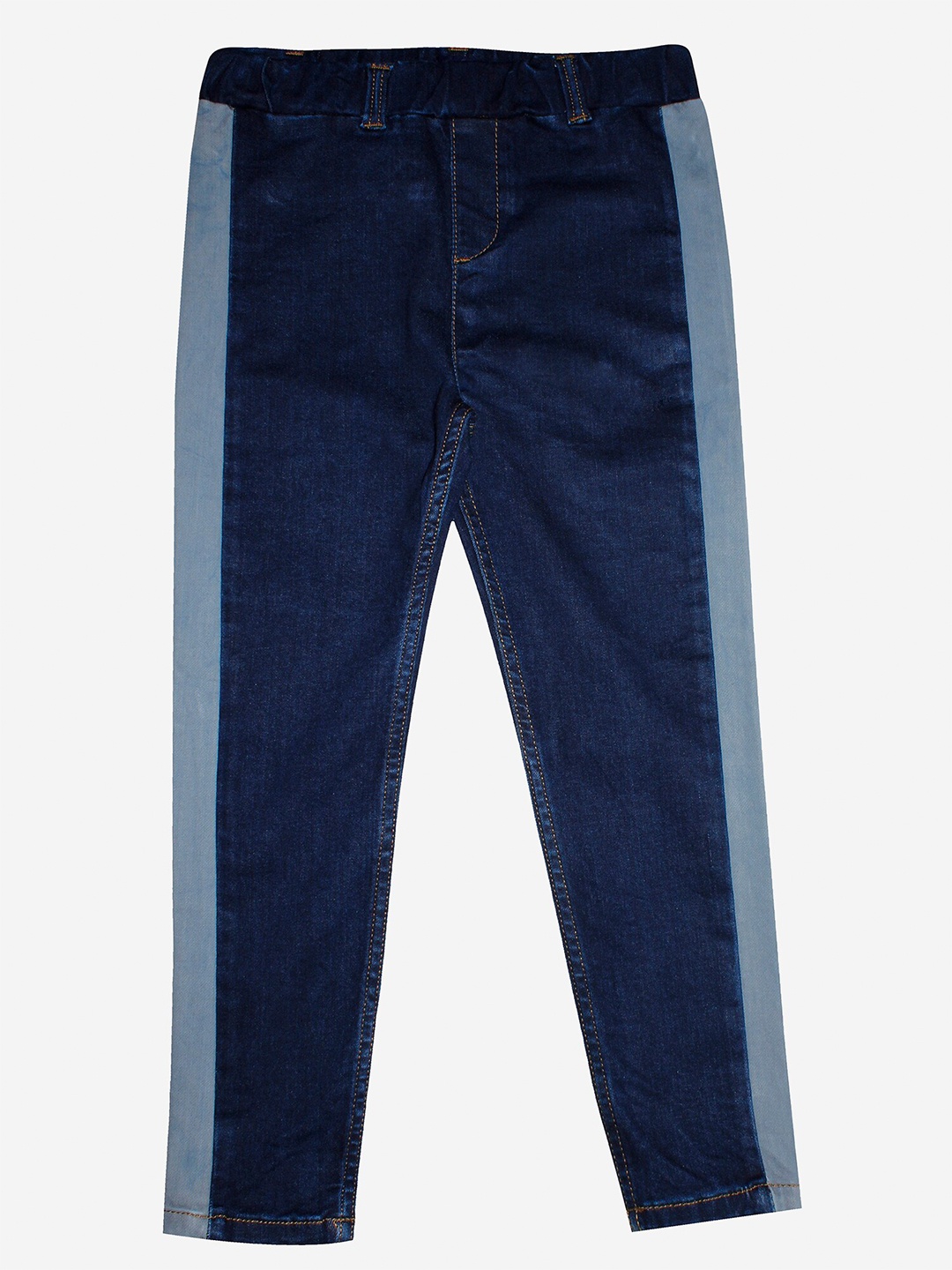 

KiddoPanti Girls Blue Solid Denim Jeggings