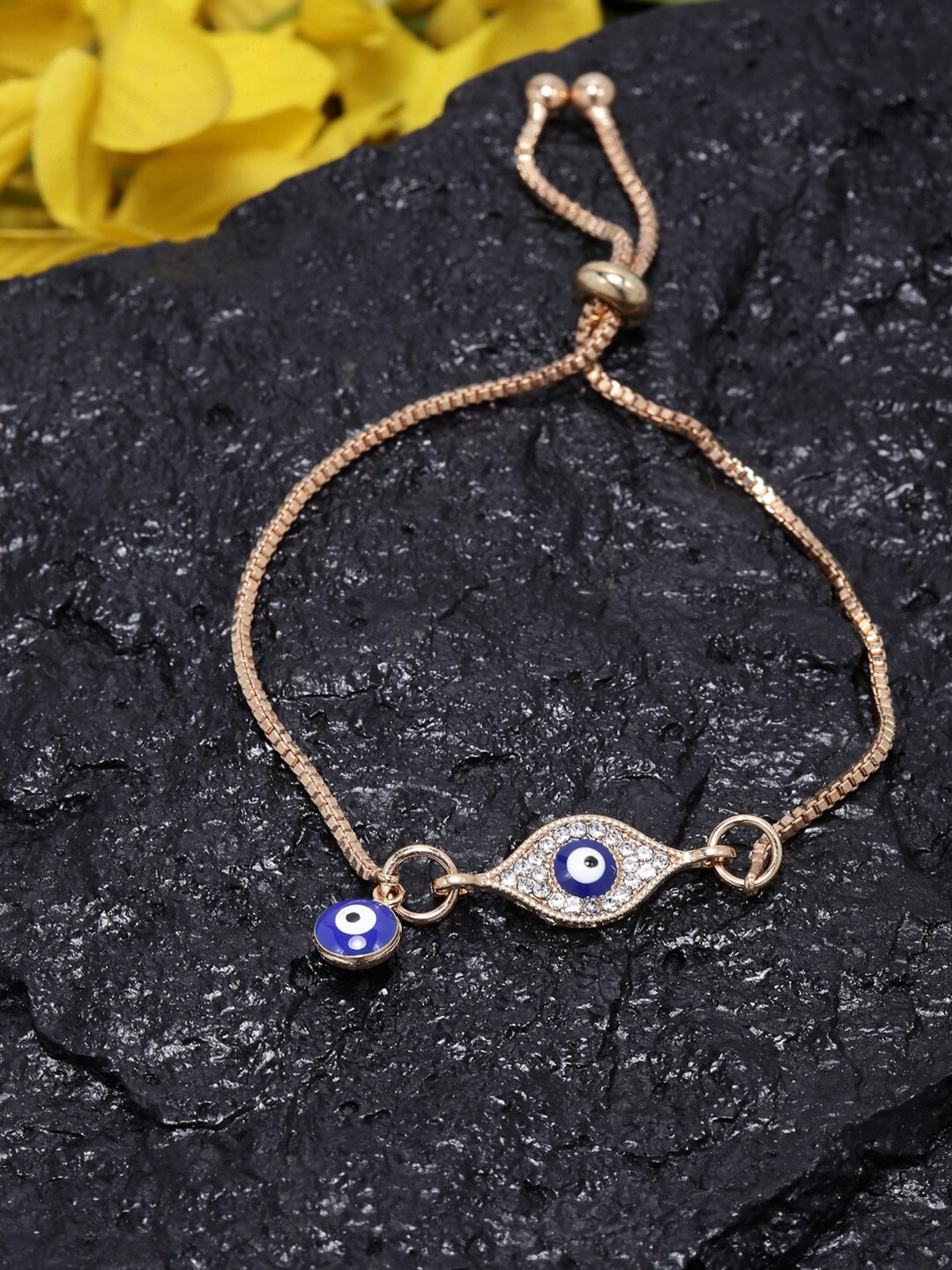 

Ferosh Women Gold-Toned & Blue Charm Evil Eye Bracelet