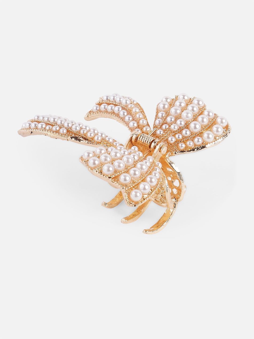 

20Dresses Women White & Gold-Toned Embellished Claw Clip
