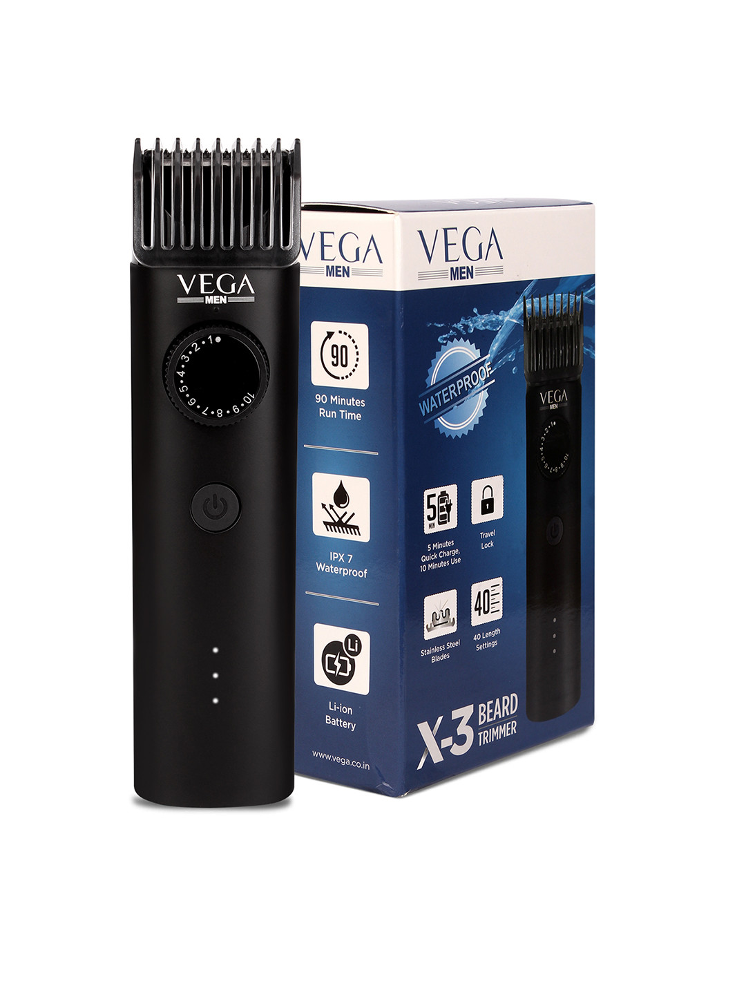 

VEGA Men X3 Beard Trimmer- VHTH-24, Black