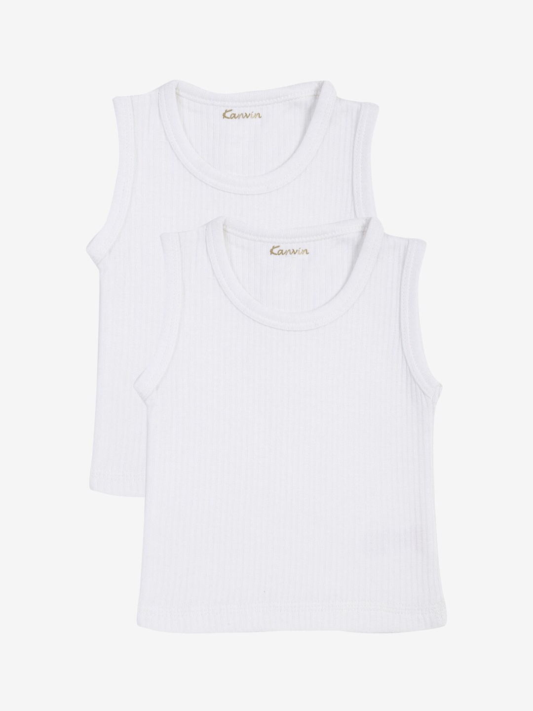 

Kanvin Boys Pack of 2 White Ribbed Thermal Vests