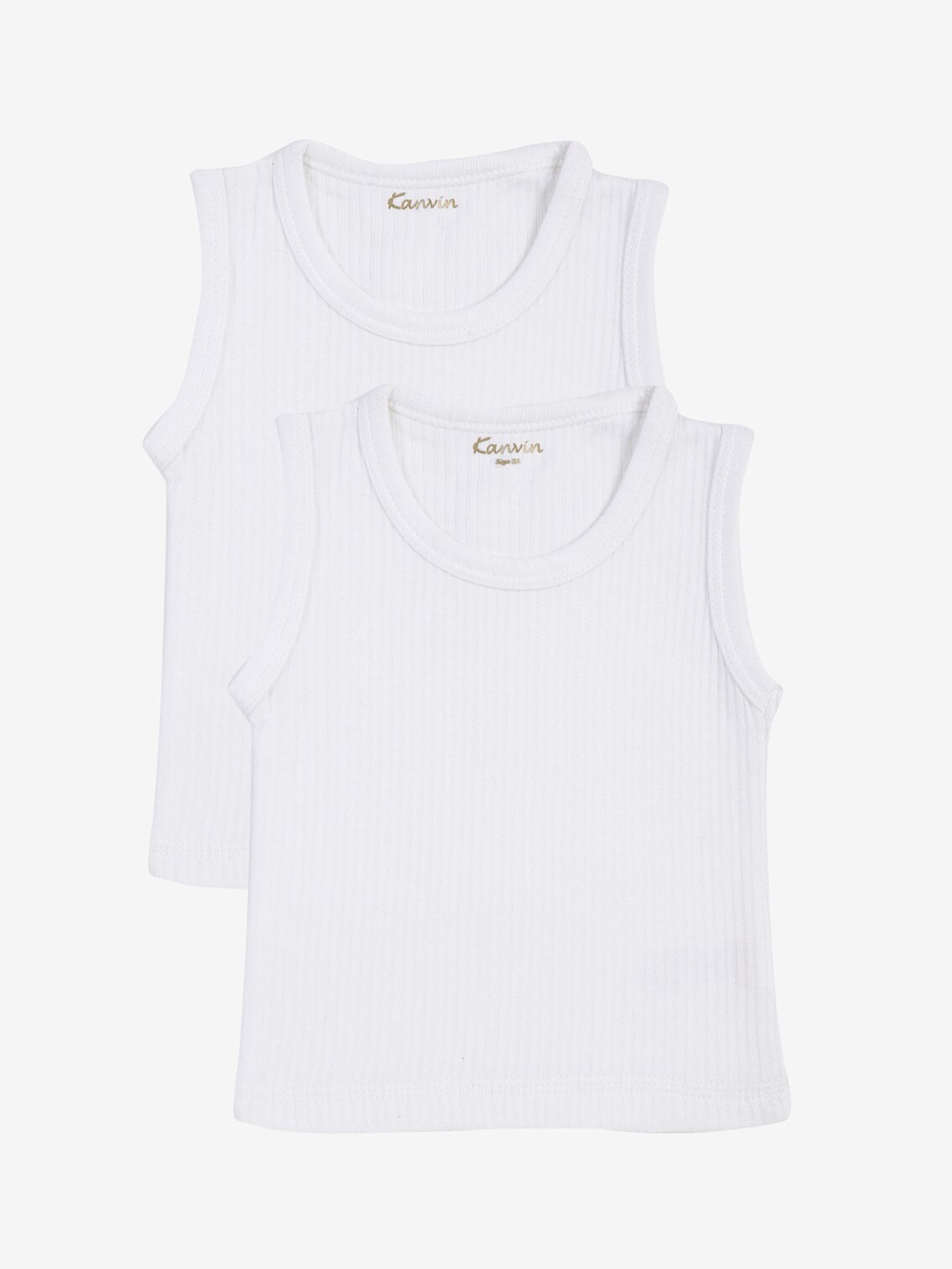 

Kanvin Boys Pack of 2 White Ribbed Thermal Vests