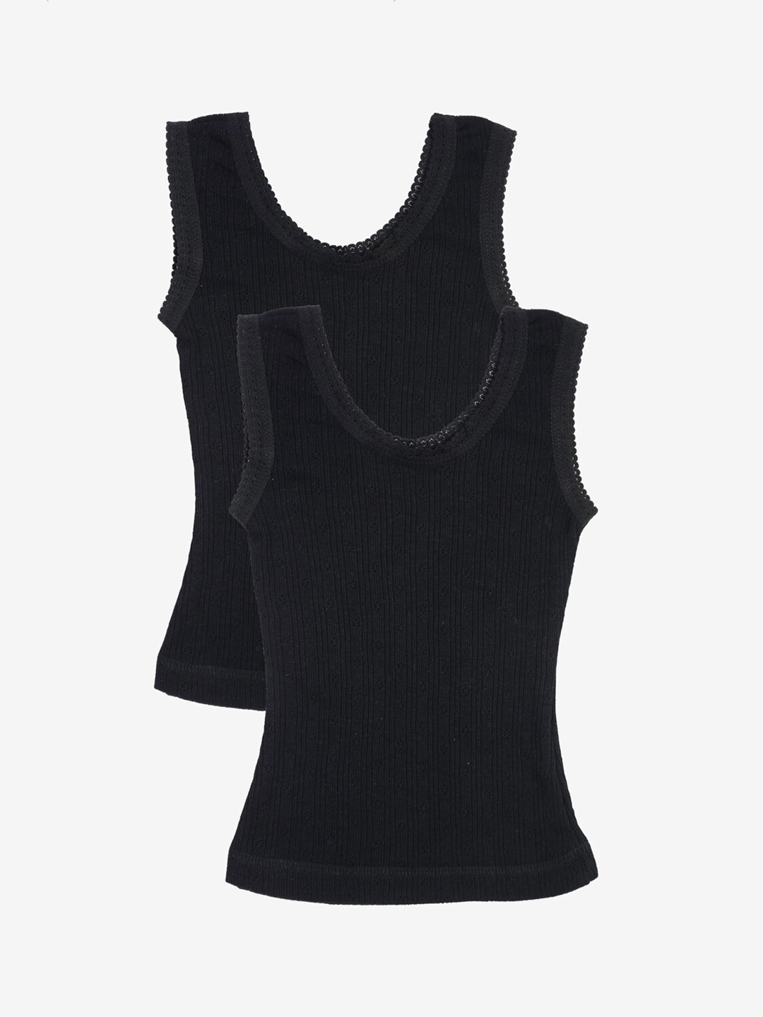 

Kanvin Infant Girls Pack Of 2 Black Solid Thermal Tops