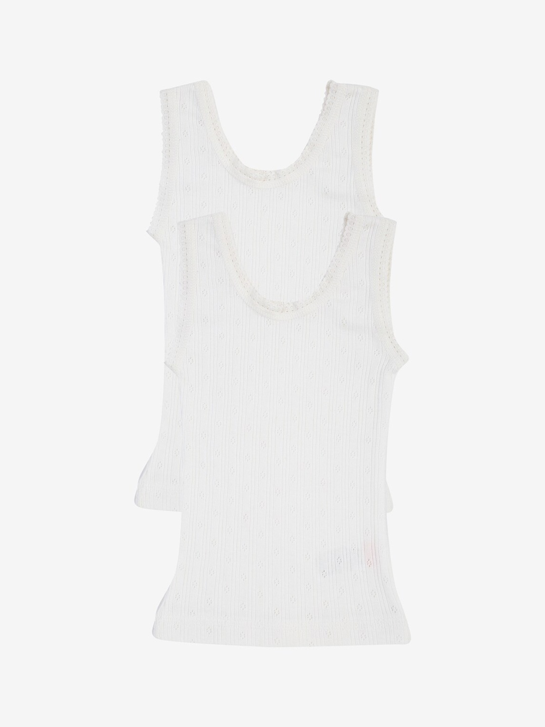 

Kanvin Girls Pack Of 2 Off White Solid Thermal Tops