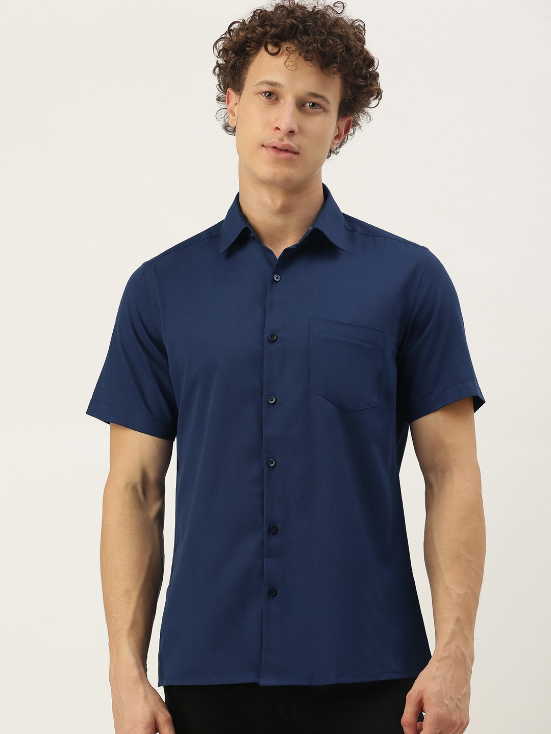 

IVOC Men Blue Opaque Formal Shirt