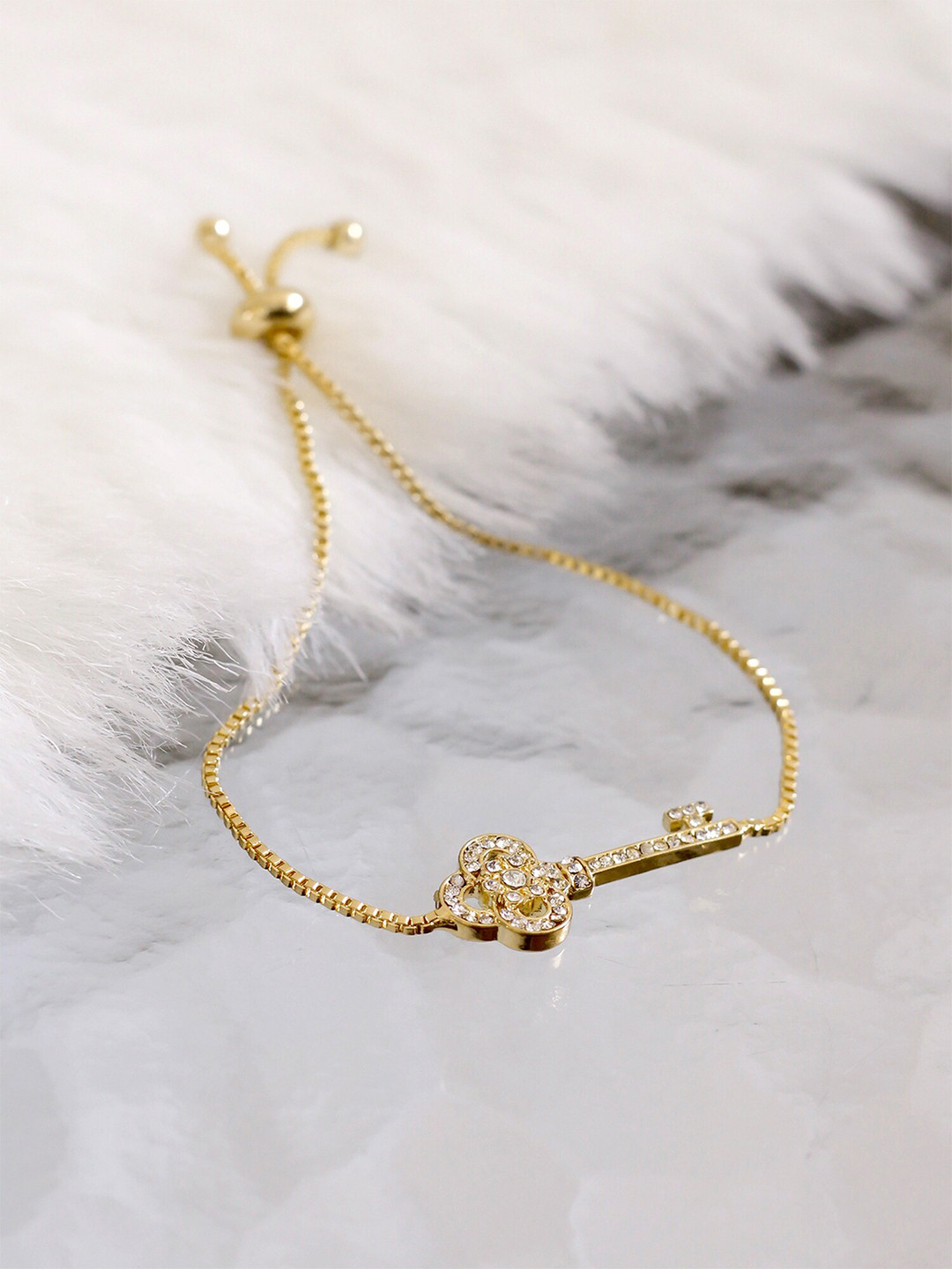 

Bellofox Women Gold-Toned & White Charm Bracelet