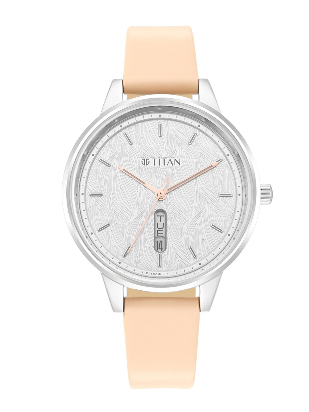 

Titan Women Silver-Toned Brass Dial & Leather Straps Analogue Watch 2648SL03