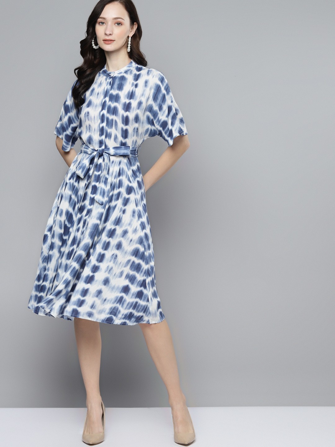 

Femella Blue & White Tie and Dye Dress