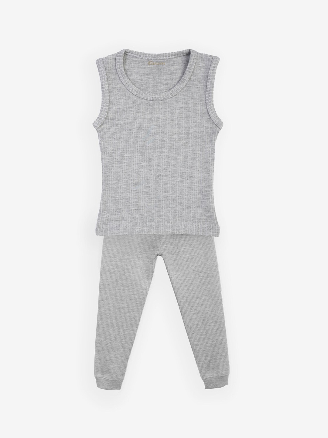

Kanvin Boys Grey Melange Ribbed Thermal Set