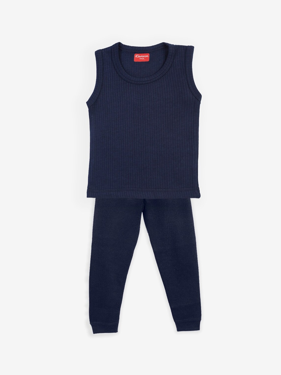 

Kanvin Boys Navy Blue Solid Thermal Set