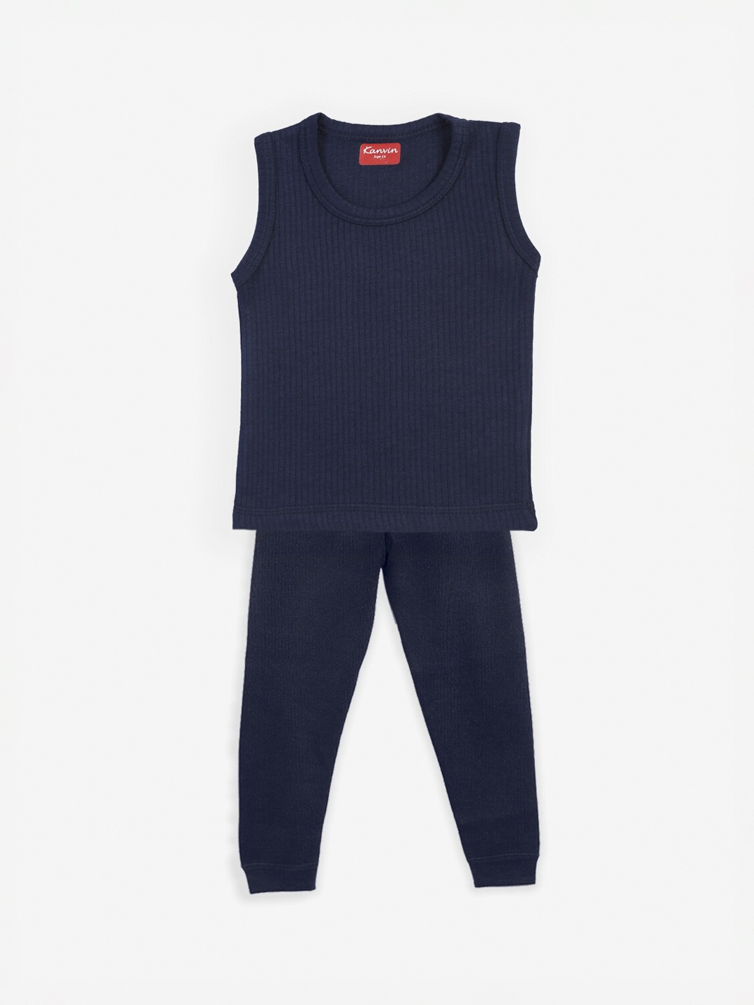 

Kanvin Boys Navy Blue Ribbed Thermal Set