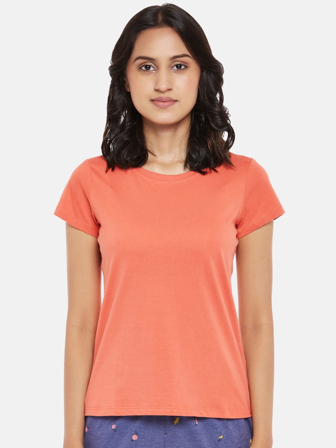 

Dreamz by Pantaloons Orange Regular Pure Cotton Lounge tshirt