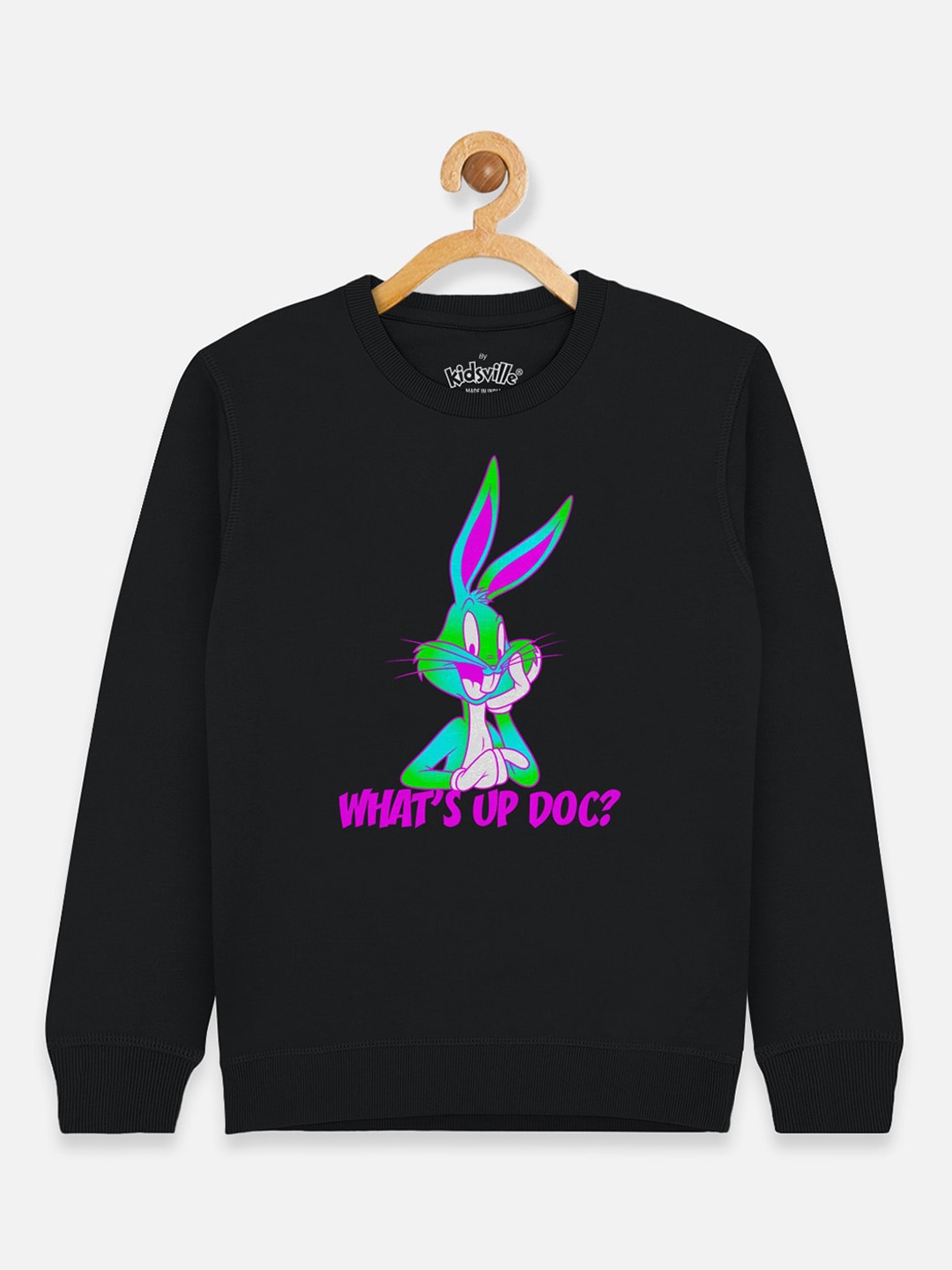 

Kids Ville Girls Black Looney Tunes Printed Sweatshirt