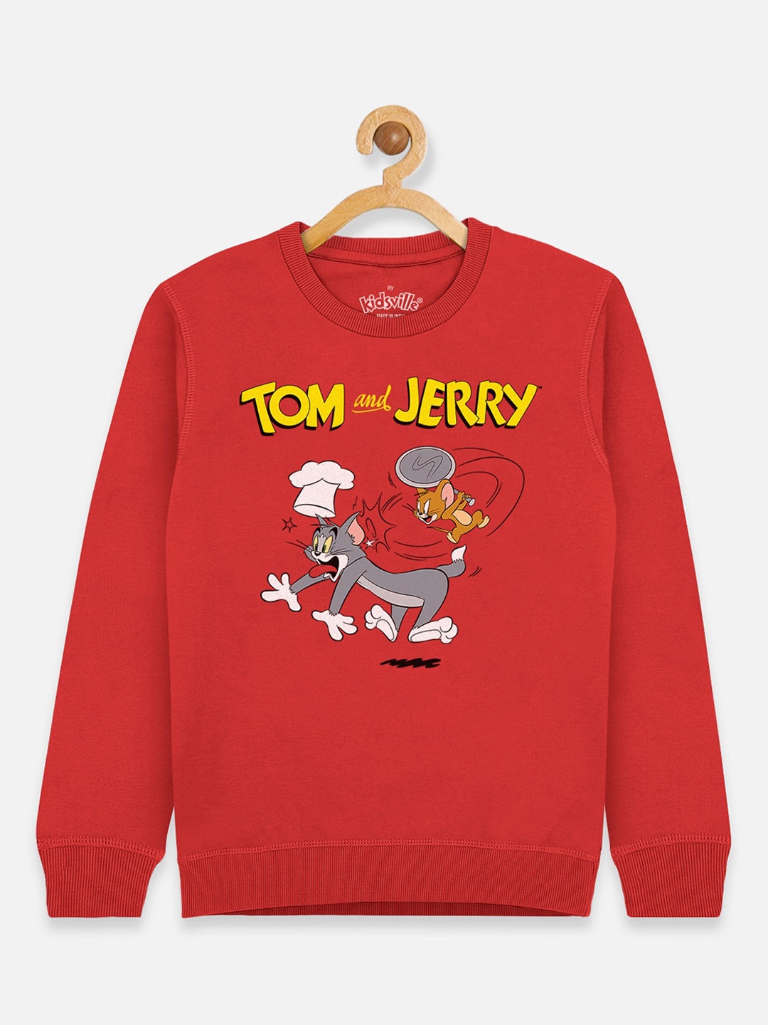 

Kids Ville Tom & Jerry Girls Red Printed Sweatshirt