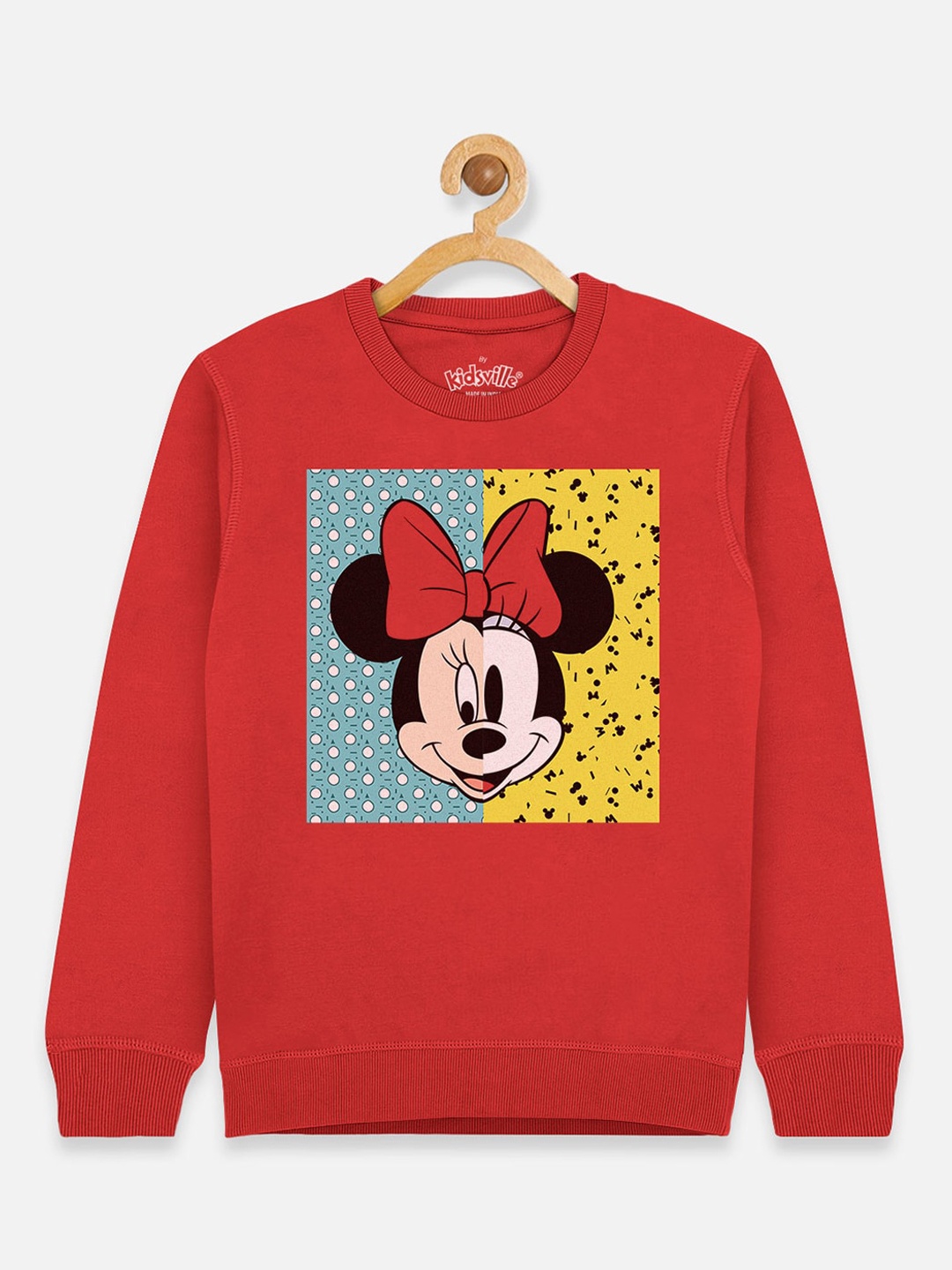 

Kids Ville Mickey & Friends Girls Red Printed Sweatshirt