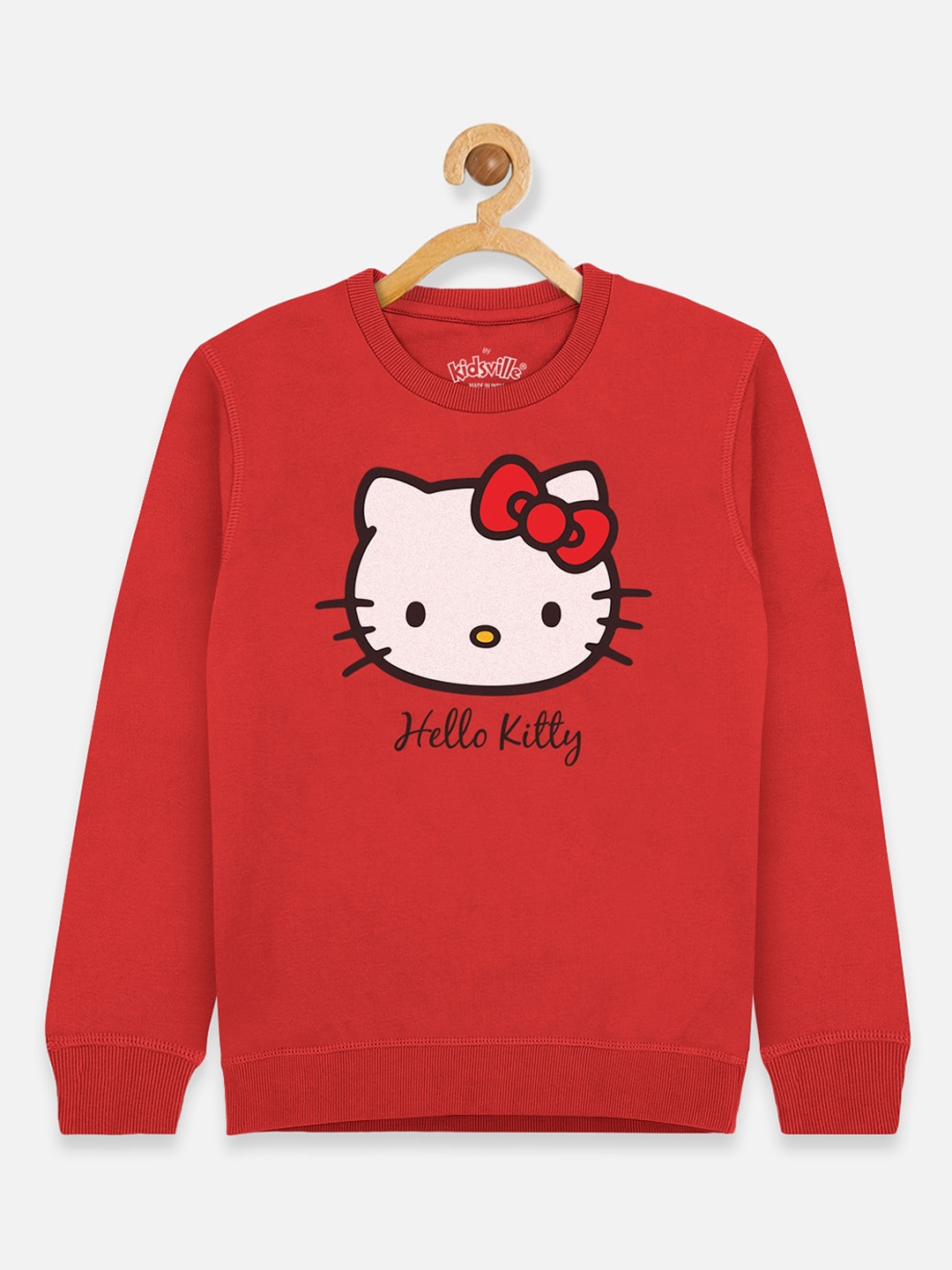 

Kids Ville Girls Red Hello Kitty Printed Sweatshirt
