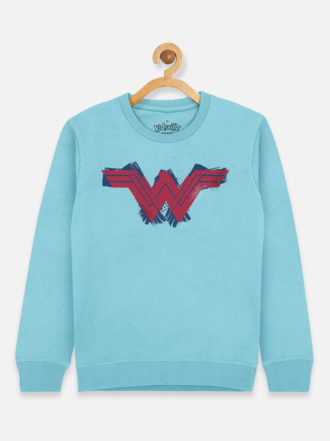 

Kids Ville Girls Blue Wonder Woman Printed Sweatshirt