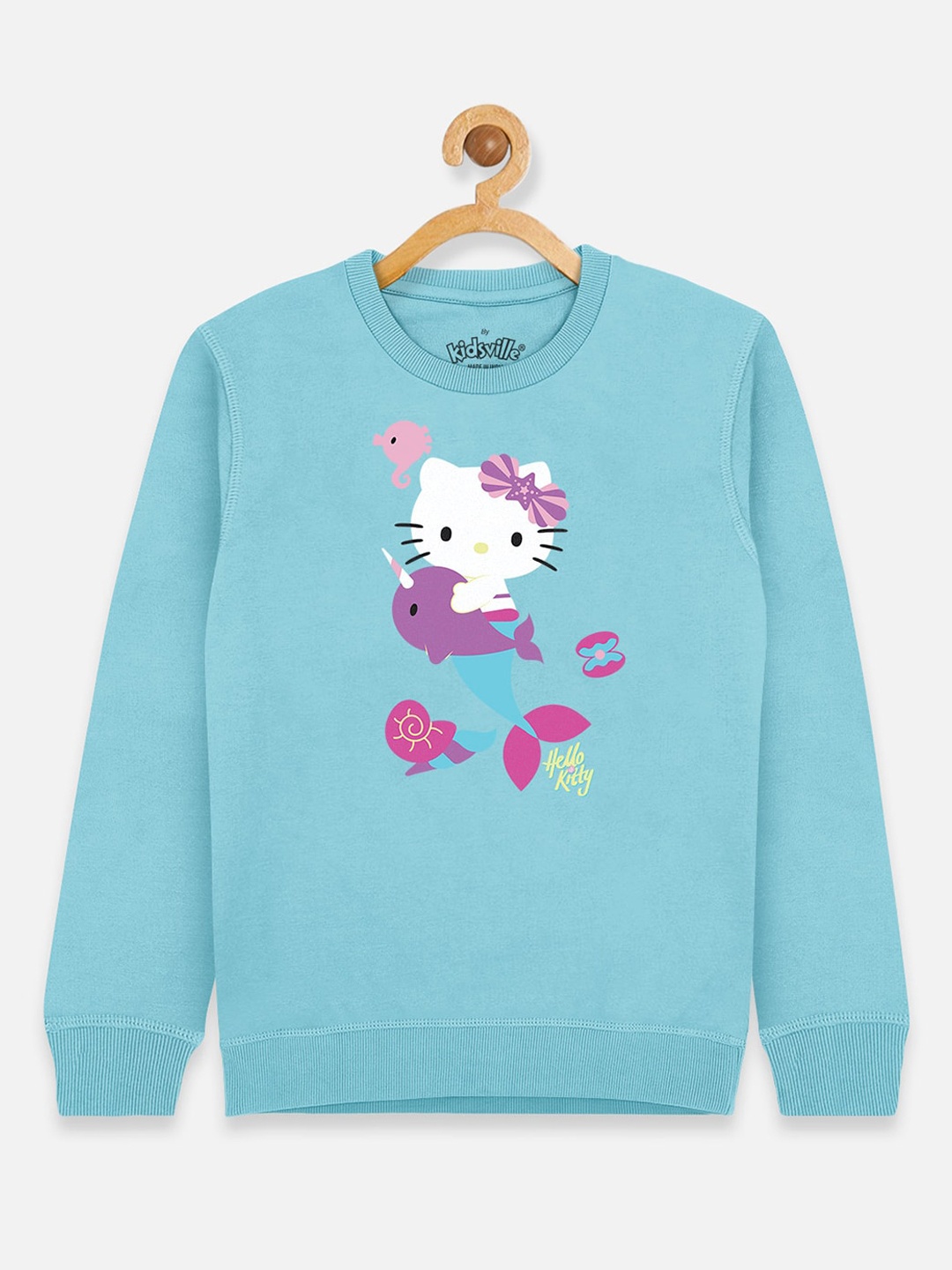 

Kids Ville Girls Blue Hello Kitty Printed Sweatshirt