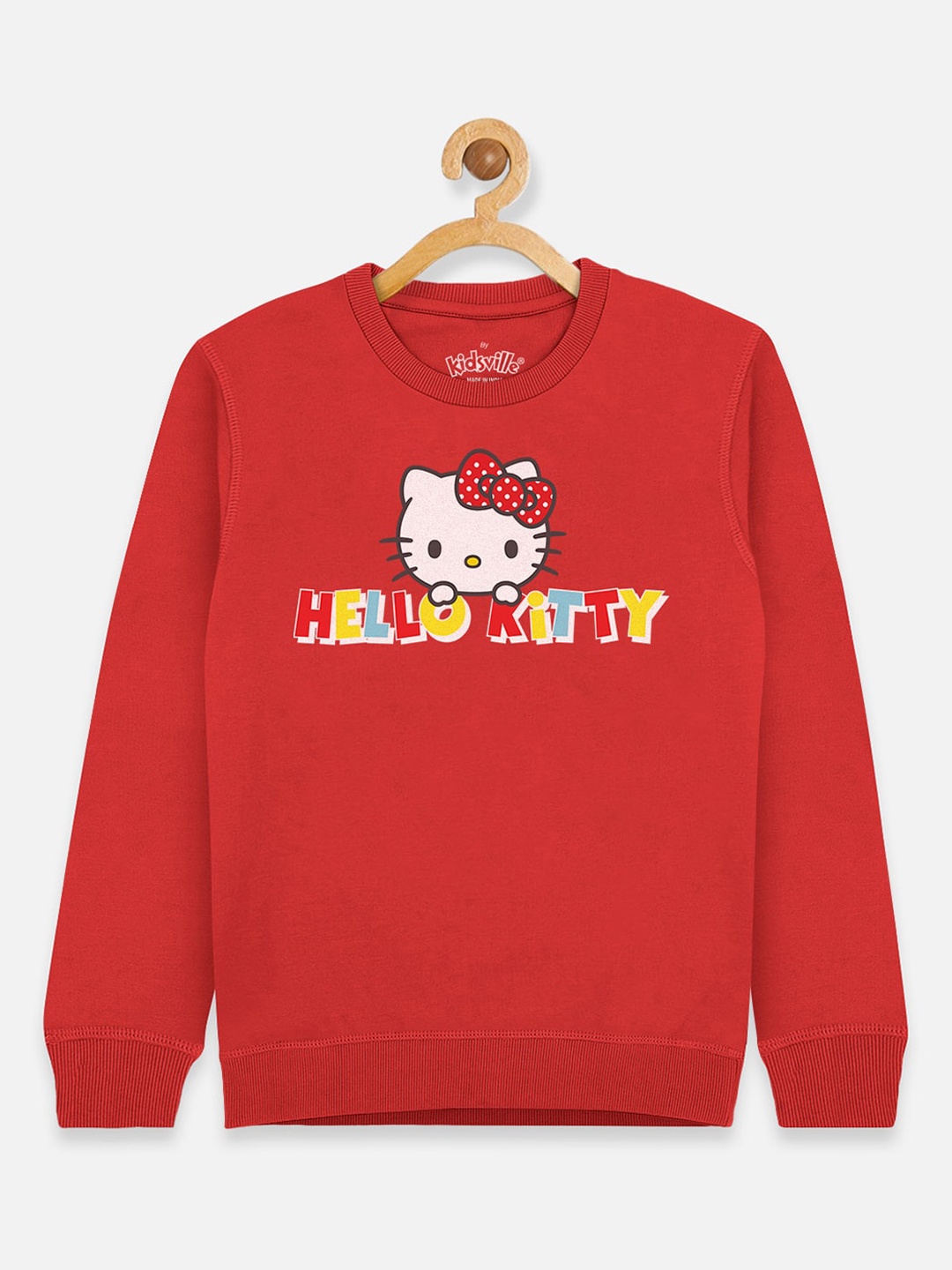 

Kids Ville Girls Red & White Hello Kitty Printed Sweatshirt