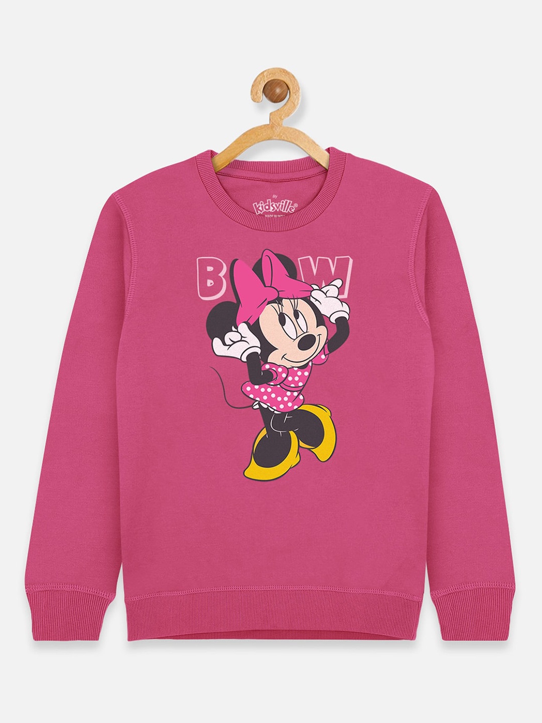 

Kids Ville Mickey & Friends Girls Pink Printed Sweatshirt