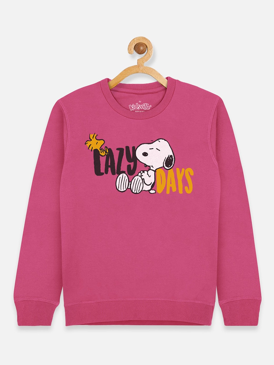 

Kids Ville Girls Purple Peanuts Printed Sweatshirt, Pink