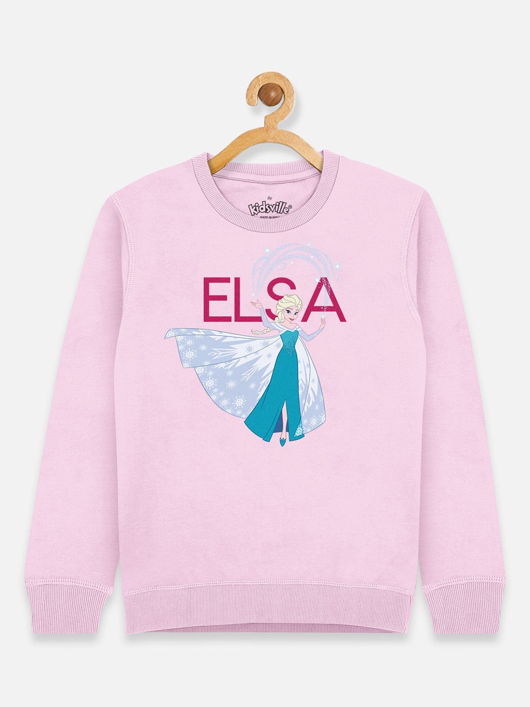 

Kids Ville Girls Pink Frozen Printed Sweatshirt