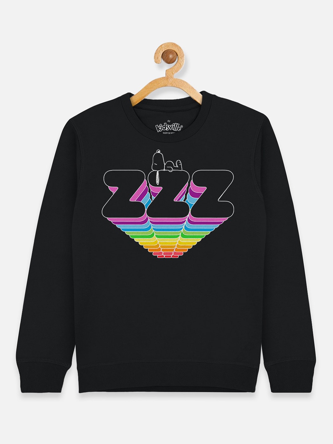 

Kids Ville Girls Black Peanuts Printed Sweatshirt