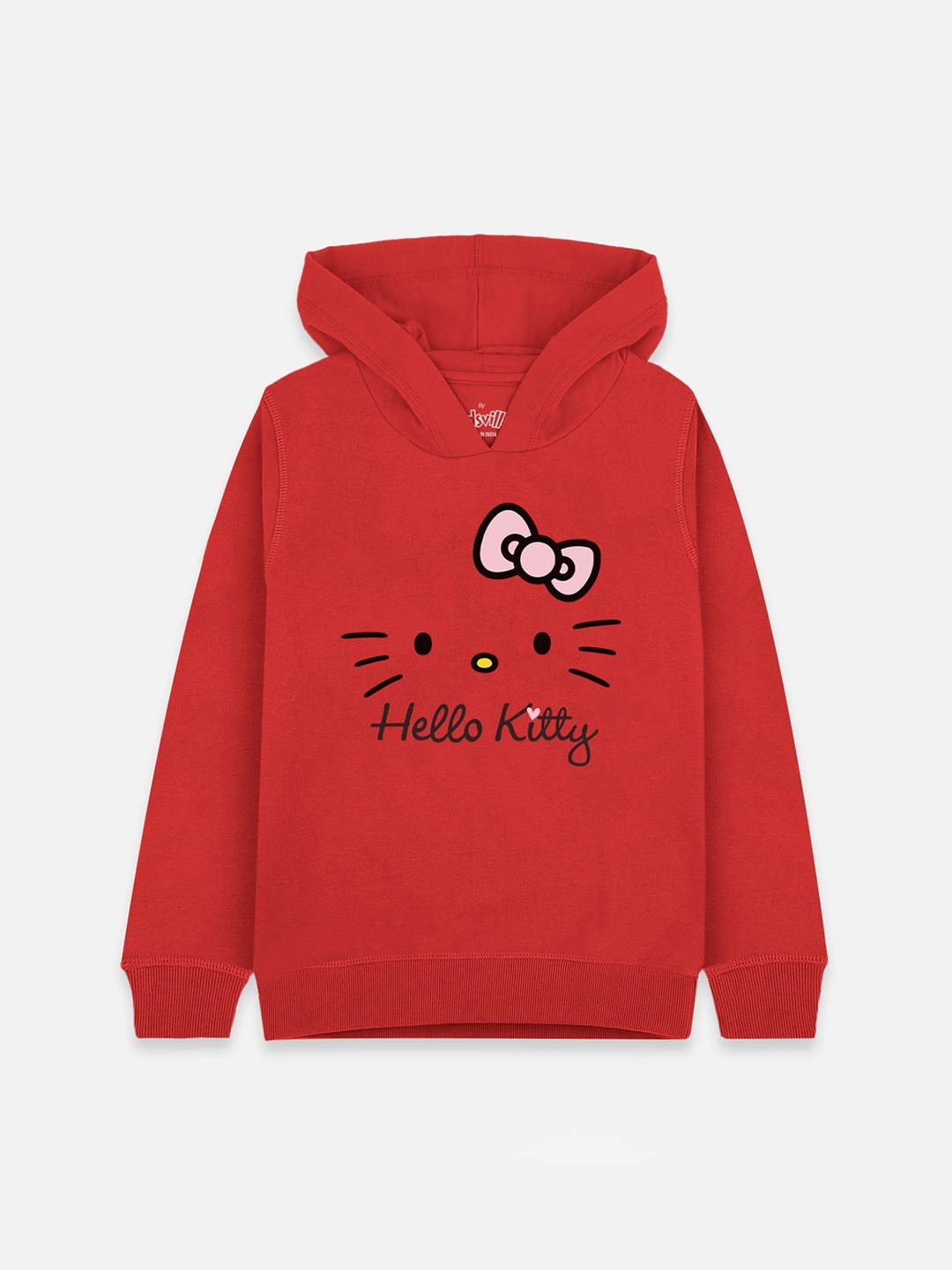 

Kids Ville Girls Red Hello Kitty Printed Hooded Sweatshirt