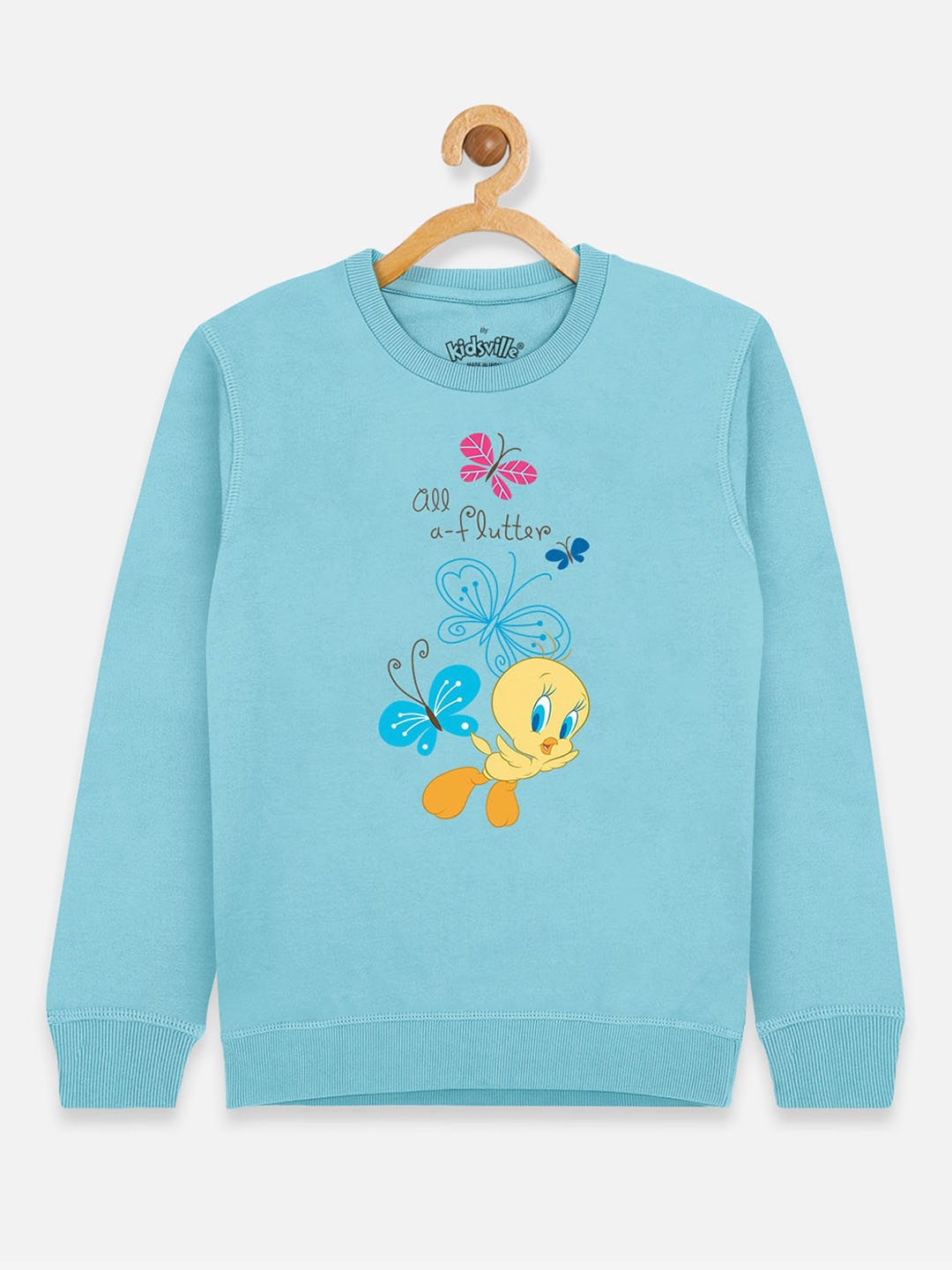 

Kids Ville Tweety Girls Blue Printed Sweatshirt