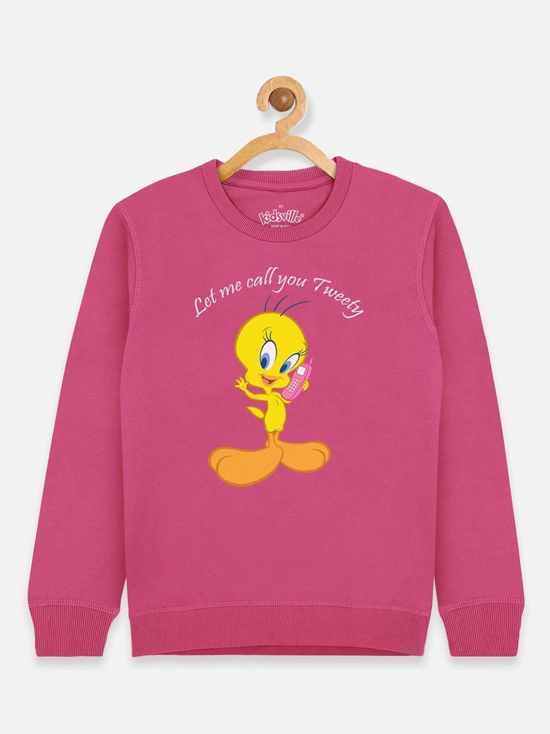 

Kids Ville Tweety Girls Pink Printed Sweatshirt