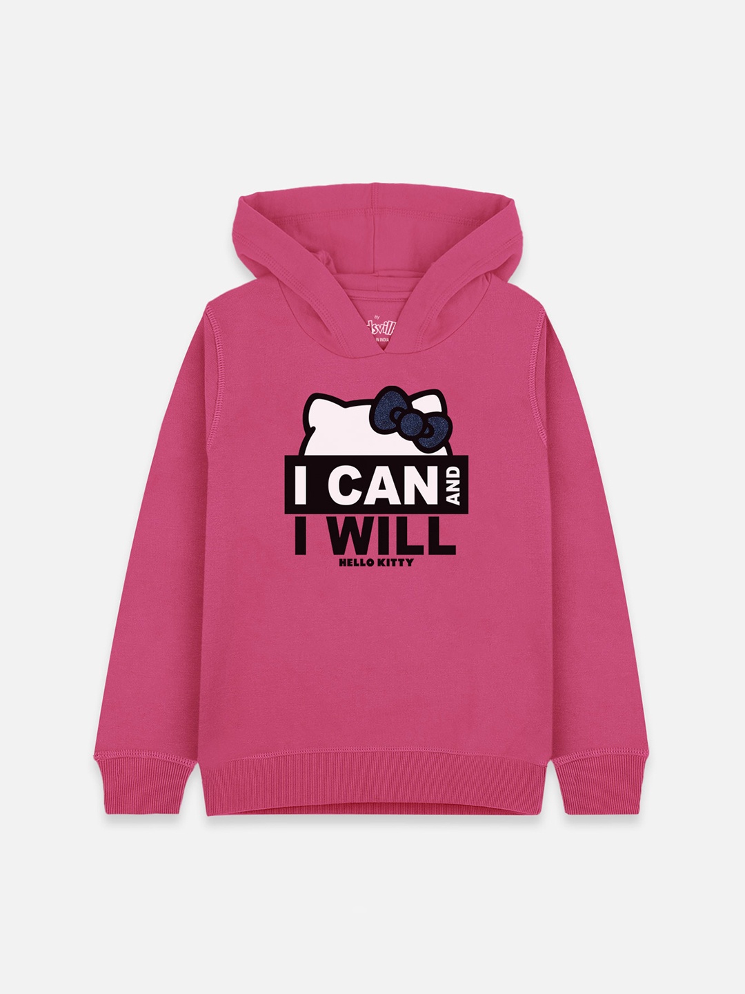 

Kids Ville Girls Pink Hello Kitty Printed Hooded Sweatshirt