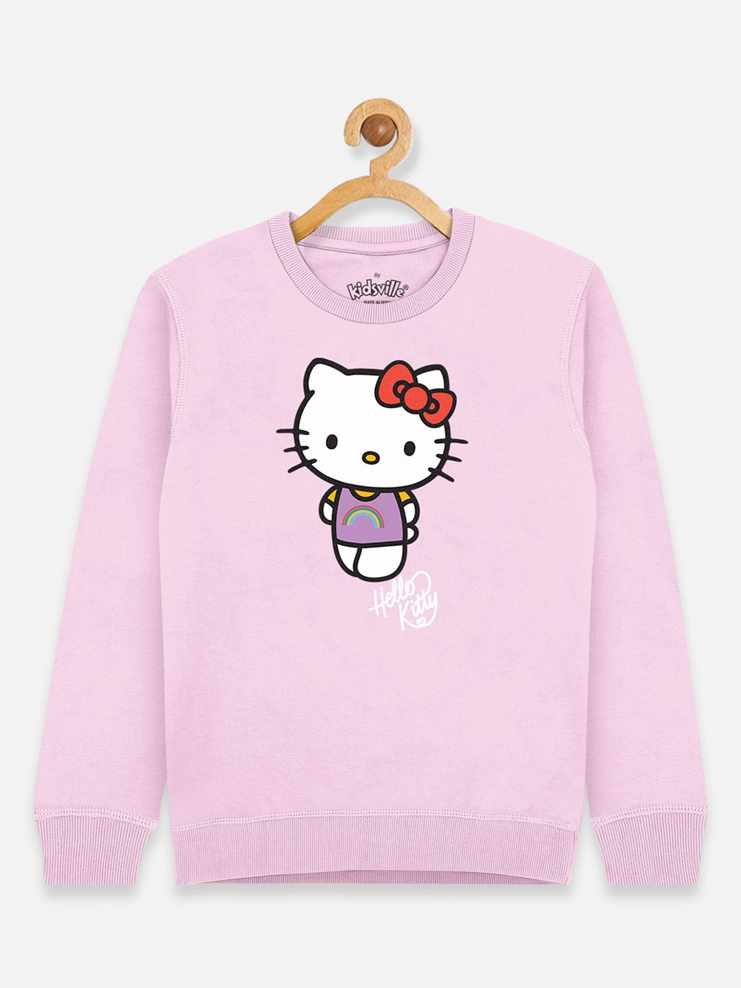 

Kids Ville Girls Pink Hello Kitty Printed Sweatshirt