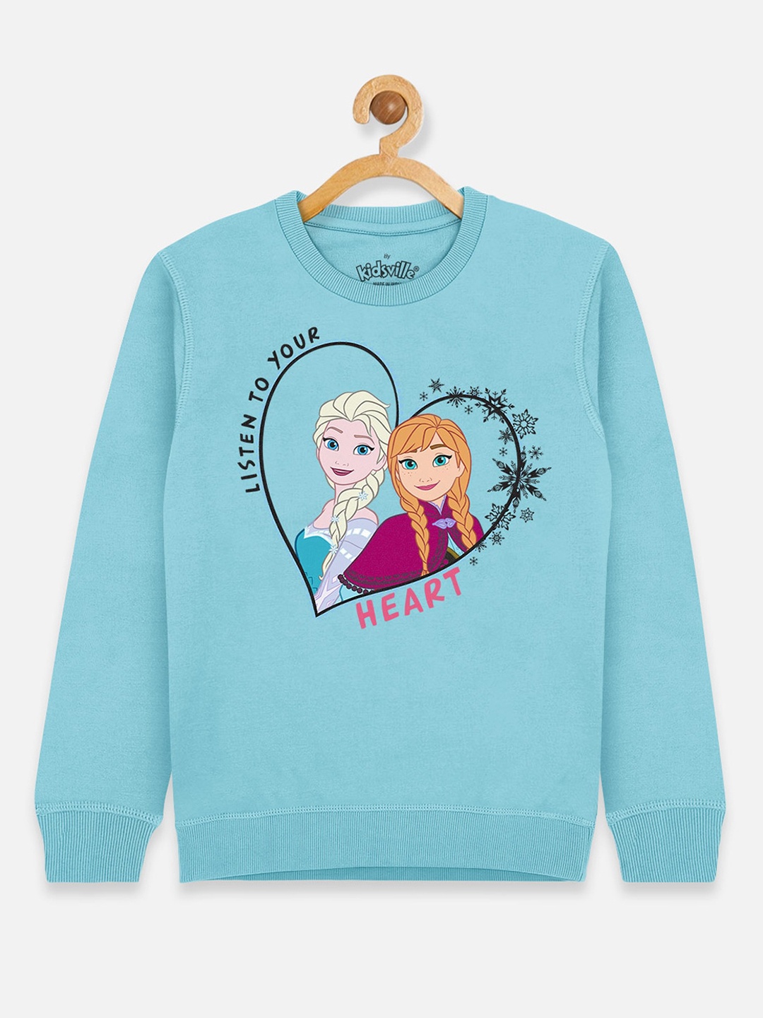 

Kids Ville Frozen Girls Blue Printed Sweatshirt