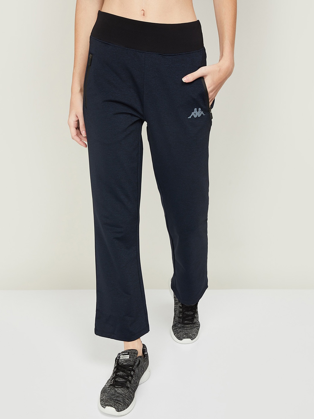 

Kappa Women Navy Blue Solid Regular Fit Trousers