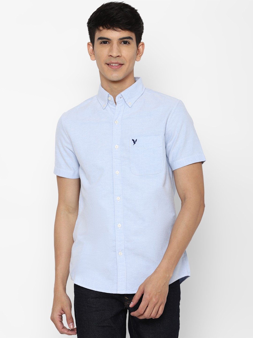 

AMERICAN EAGLE OUTFITTERS Men Blue Opaque Casual Pure Cotton Shirt