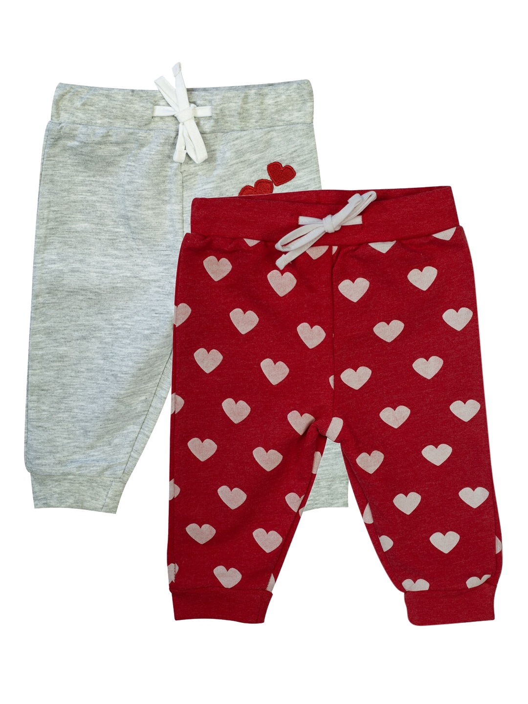 

Mee Mee Girls Pack Of 2 Printed Cotton Joggers, Grey