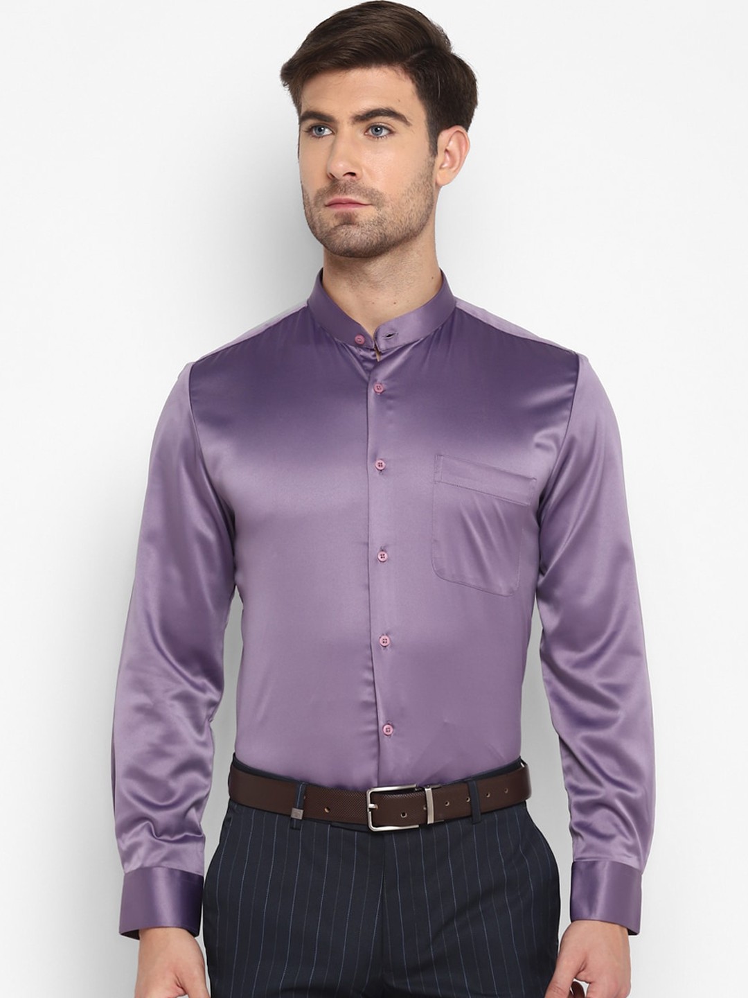 

Turtle Men Purple Opaque Formal Shirt